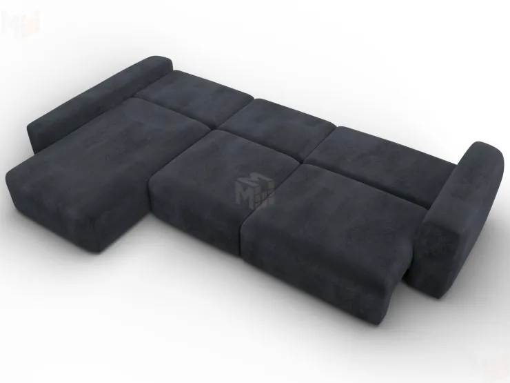 Диван угловой Лига-066 НПБ Лонг угол левый ( TOWER 11 темно-серый )