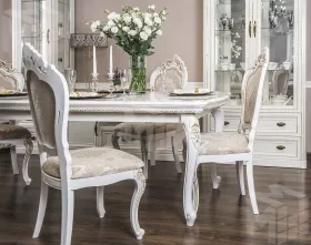 Столовая Натали белый глянец (прямоугольный стол)