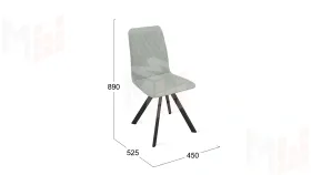 Стул Стенли К2 Черный муар, Велюр Confetti Silver