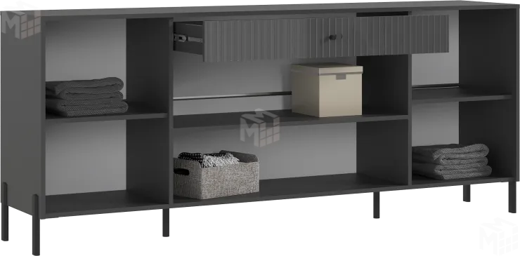 Комод Оливия (графит глянец) ножки металл