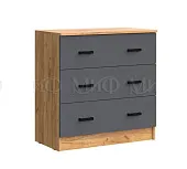 Комод Бася 3 ящика (крафт золотой/графит)