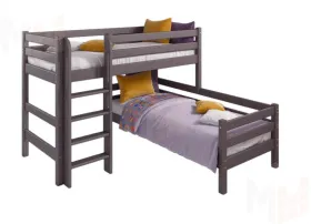 Угловая кровать Соня 7 с прямой лестницей (Лаванда)