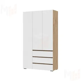 Шкаф 3х створчатый Хелен ШК 06  дуб крафт золото -белый