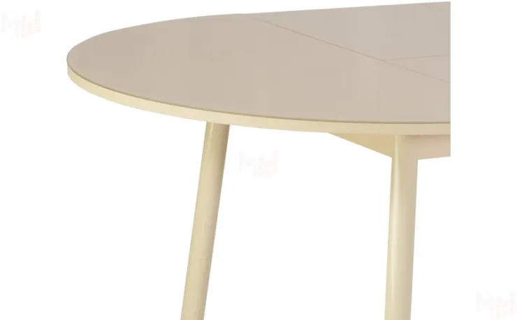 Стол раскладной стеклянный Вин D100 Кремовый