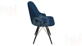 Стул Гранд К3 Черный муар, Велюр Confetti Blue