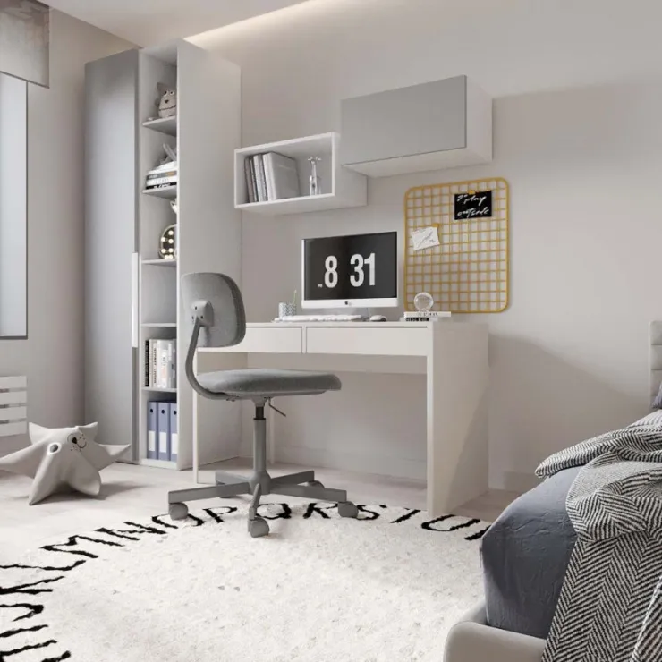 Модуль навесной закрытый Урбан 41 Лайт Грей Софт/Белый Шелк