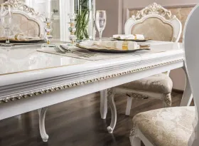 Стол Натали прямоугольный белый глянец