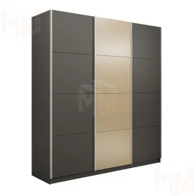 Шкаф-купе широкий Прайм 3-х дверный ЛДСП, Стекло фисташка 240 см