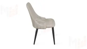 Стул Франк (конус) исп. 2 - ДП2-30 Черный матовый/Микровелюр  Catania Ivory (бежевый)