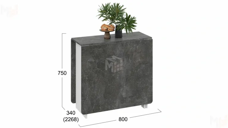 Стол-книжка тип 2 Белый/Ателье темный