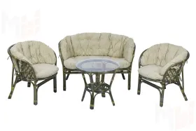 Комплект Багама с диваном и полными бежевыми подушками