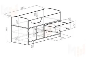 Детская кровать Фанки Кидз 9 с тумбой-лестницей 13/19СВ