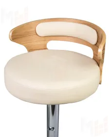 Стул барный DOBRIN FRED (натуральное дерево, кремовый)