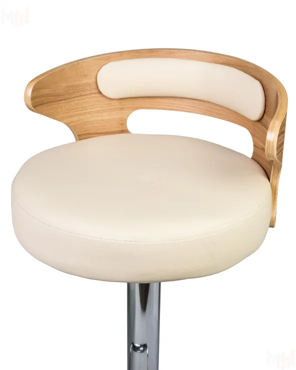 Стул барный DOBRIN FRED (натуральное дерево, кремовый)