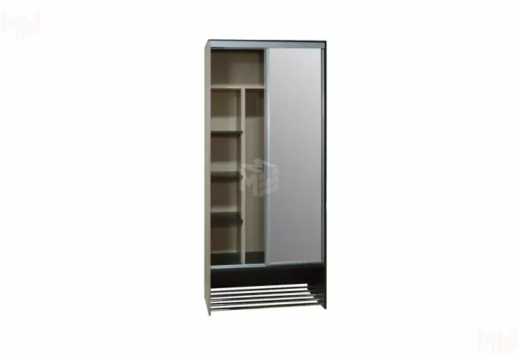 Шкаф-купе с зеркалом Ольга 10 Ясень Шимо Светлый/Венге