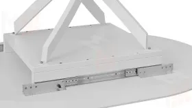 Стол обеденный раздвижной Бергамо Тип 1  Белый муар, Стекло матовое белый мрамор