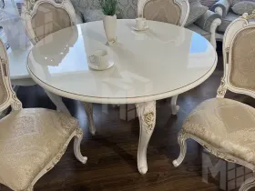 Стол Натали круглый белый глянец