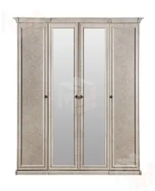 Шкаф Афина 4-дверный (1+2+1) с зеркалом крем корень
