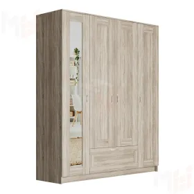 Шкаф Сириус 4 двери 1 ящик (1 зеркало) сонома