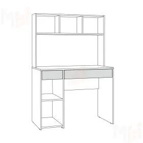 Стол компьютерный Комфорт 12.77 F Белый шагрень