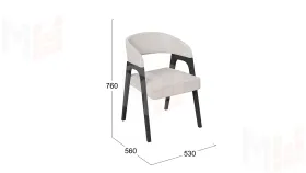 Кресло Техас 1 - W-101 Черное дерево, тк. №220 Шенилл Estetica vanilla