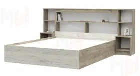 Кровать с прикроватным блоком Басса КР 552 дуб крафт серый - дуб крафт белый