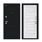 Входная металлическая дверь Сити Kale Букле черное/Riviera Ice