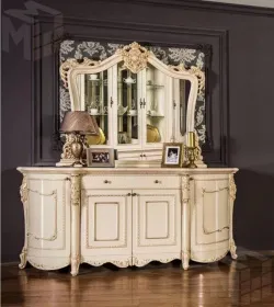 Комод Джоконда крем глянец с зеркалом