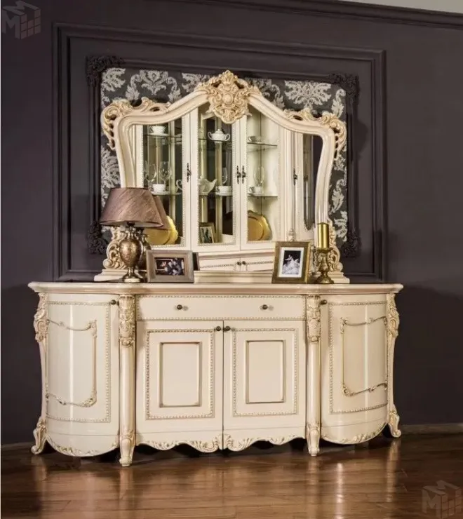 Комод Джоконда крем глянец с зеркалом