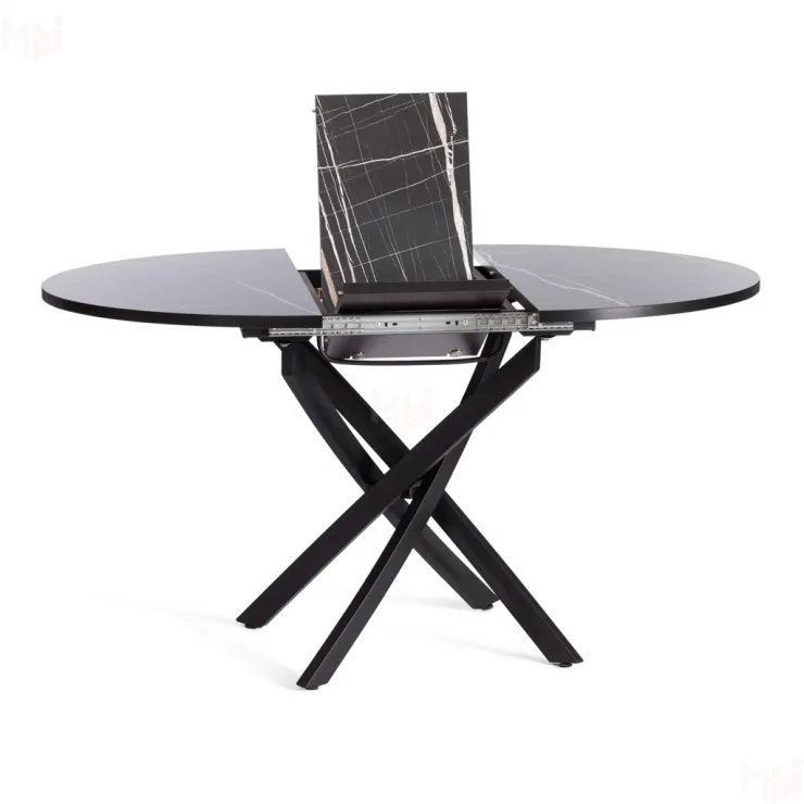 Стол MANZANA раздвижной Мрамор чёрный/чёрный