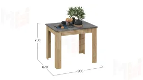 Стол обеденный Промо тип 1 Дуб Крафт золотой, Ателье темное