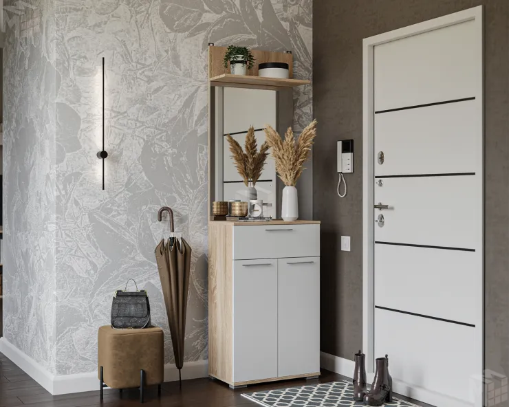 Зеркало Калифорния (Дуб Сонома / Белый)