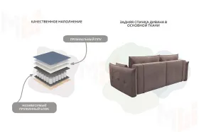 Диван прямой Лига-100 НПБ ( TOWER 05 бежевый )