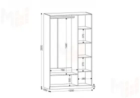 Шкаф 3-х створчатый Николь 23 Кашемир/Ручки-сатиновое золото