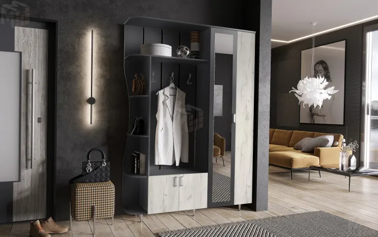 Прихожая Лика-1 графит/крафт белый