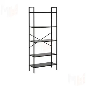 Стеллаж Leset Стилвуд 25 широкий, 5 полок (Чёрный/Чёрный)