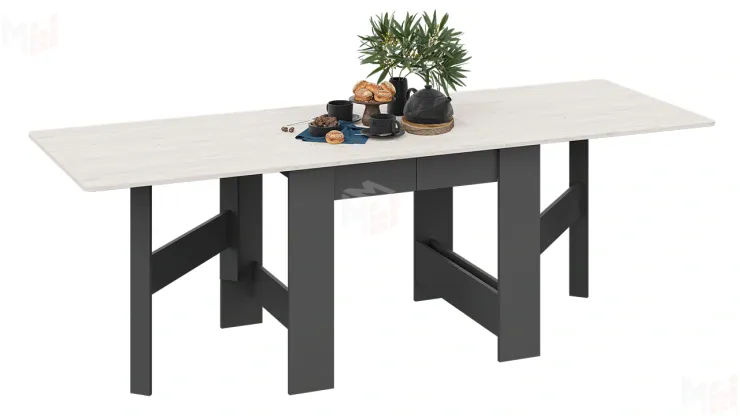 Стол-книжка тип 2 Антрацит/Дуб крафт белый