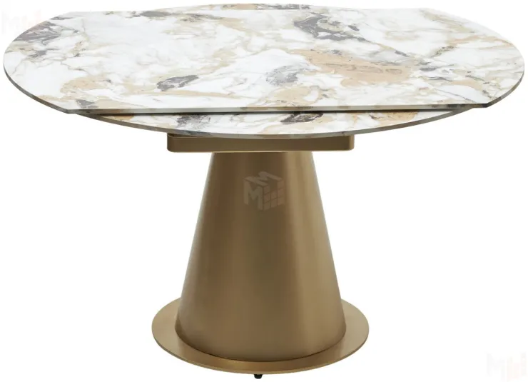 Стол TERAMO 135 GLOSS GRAND JADE SOLID CERAMIC керамика / Бронзовый