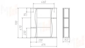 Зеркало-шкаф Волна-2 60 см левый