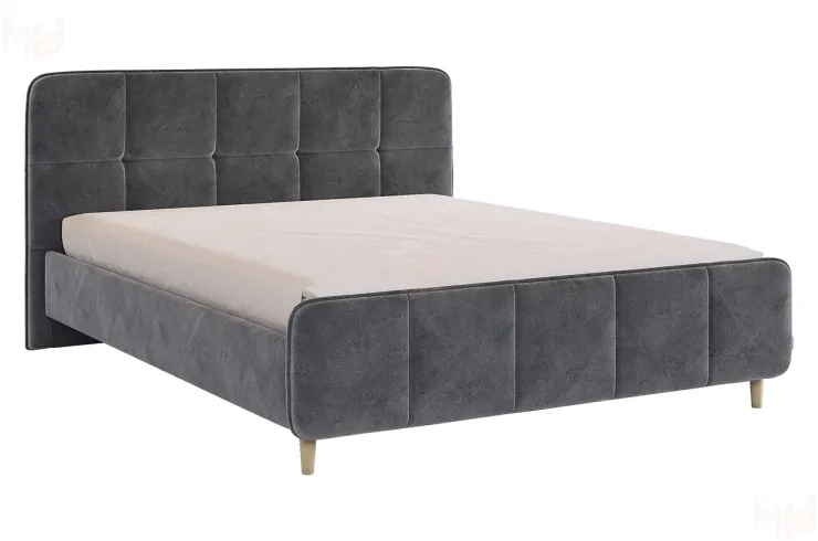 Кровать с основанием Грета 160х200 см грей алькантара