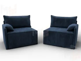 Диван прямой модульный Лига-106 ( TOWER 13 синий )