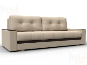 Диван прямой с декором Лига-096 НПБ ( Бежевый;Коричневый )