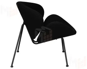 Кресло дизайнерское DOBRIN EMILY (черный ткань AF9, черное основание)