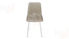Стул Хьюго К1С Белый матовый, Велюр Confetti  Smoke