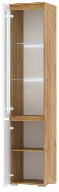 Пенал-витрина  ГРЕТТА   1В1С Дуб Крафт золотой - Белый