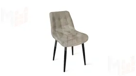 Стул BOSTON Черный муар, Велюр V005 светло-бежевый