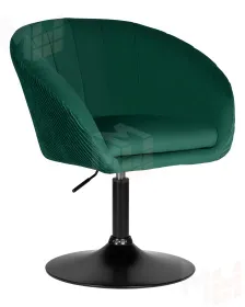 Кресло дизайнерское DOBRIN EDISON BLACK (зеленый велюр (1922-9))