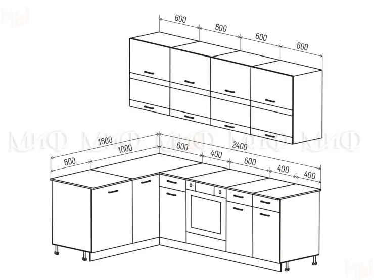 Кухня угловая Техно New 1,6*2,4 комп. №4 Белый снег софт/Ультрамарин софт