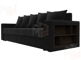 Диван прямой Дубай Лайт ( Черный;Черный )