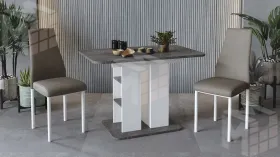 Стол раздвижной Мюнхен Тип 2 Белый Ясень, Ателье темный